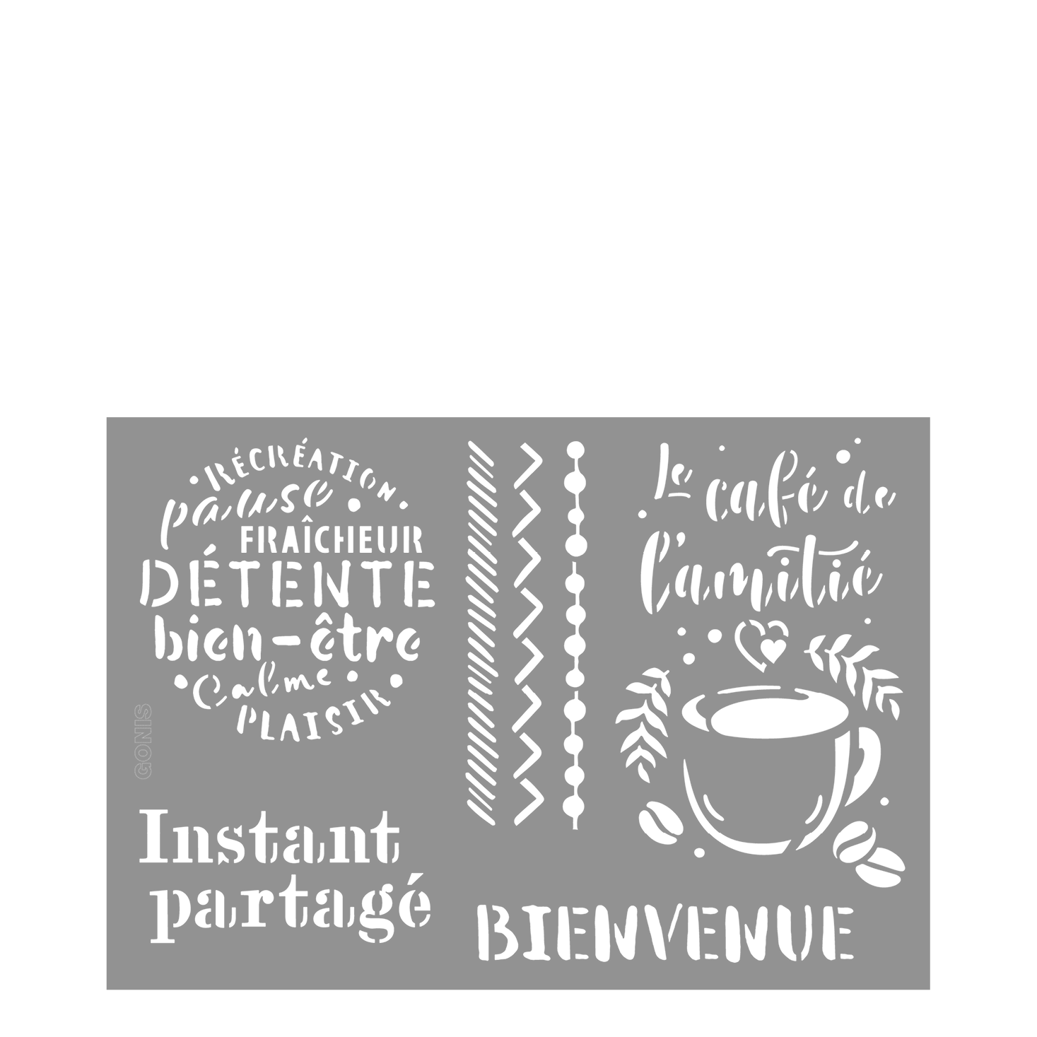 Flexschablone amour du café Kunststoffschablone