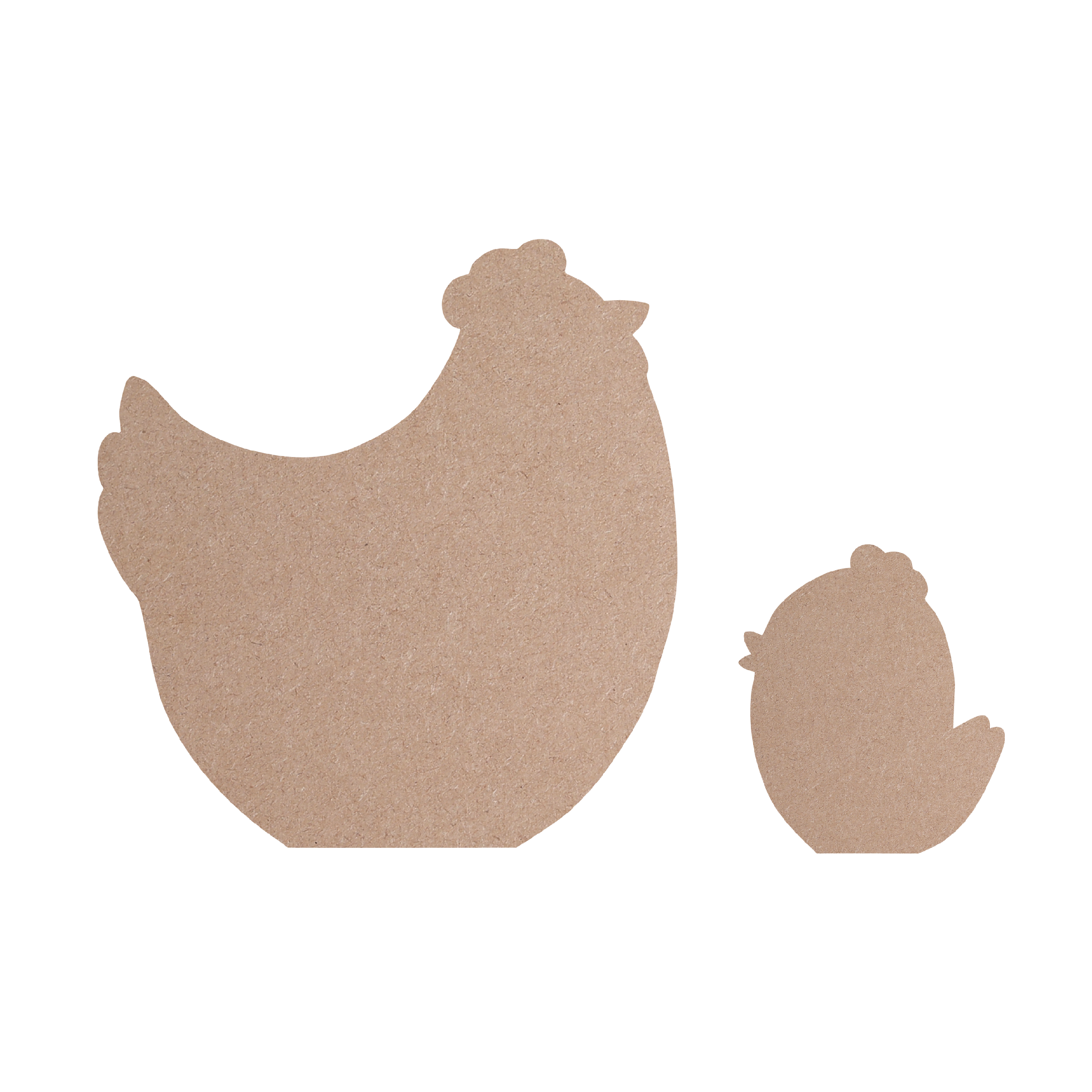 MDF Stehende Hühner 2-tlg.