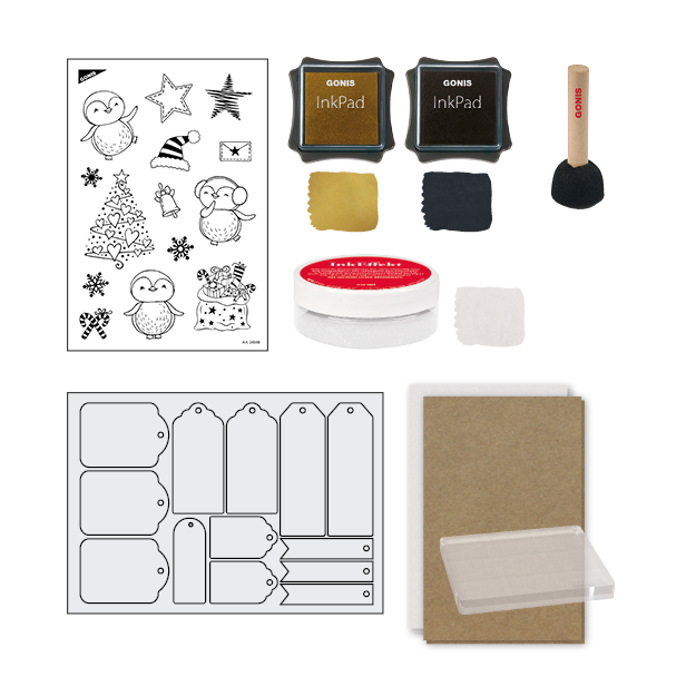 GONIS Stempel Set Winterpinguine