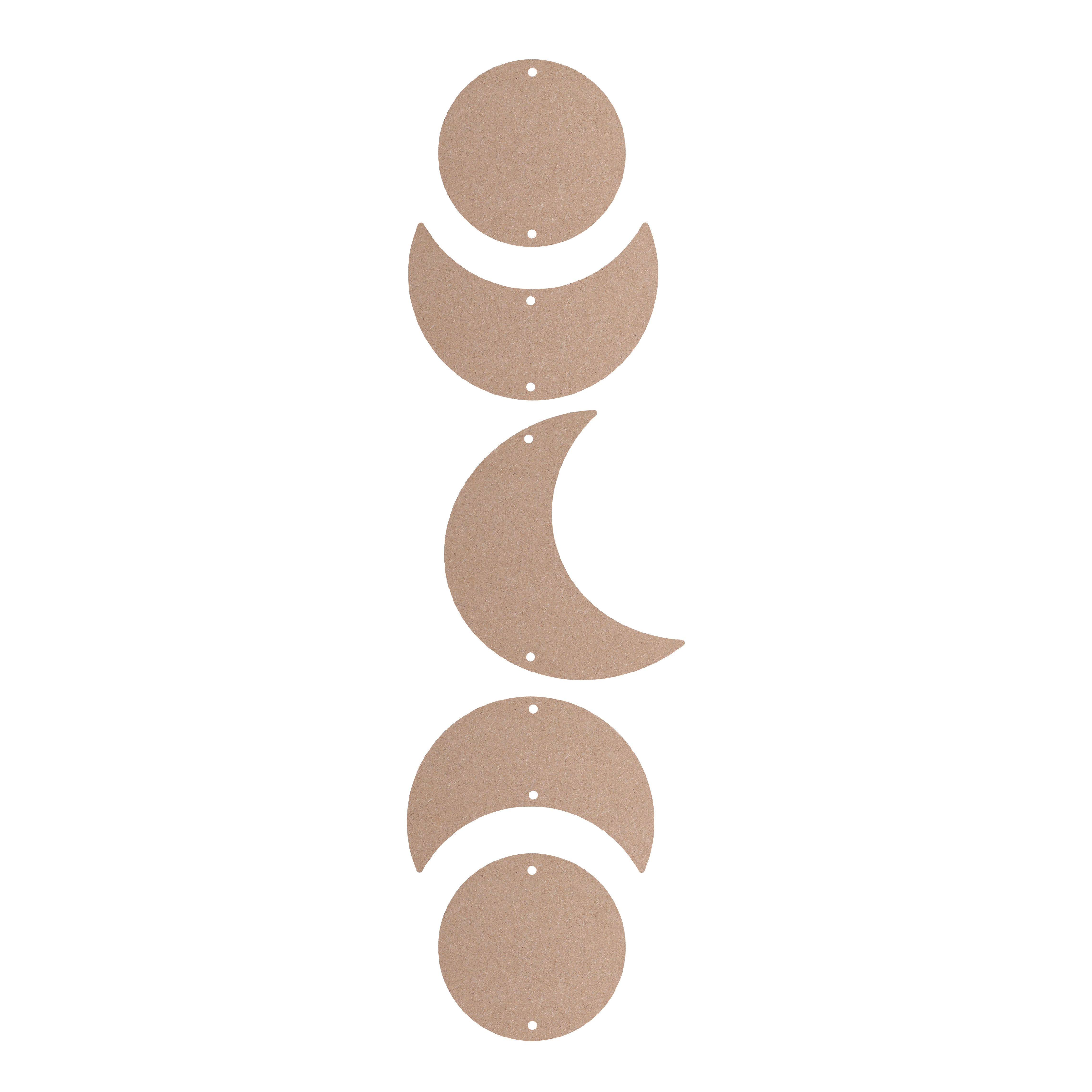 MDF Mond Anhänger 5-teilig