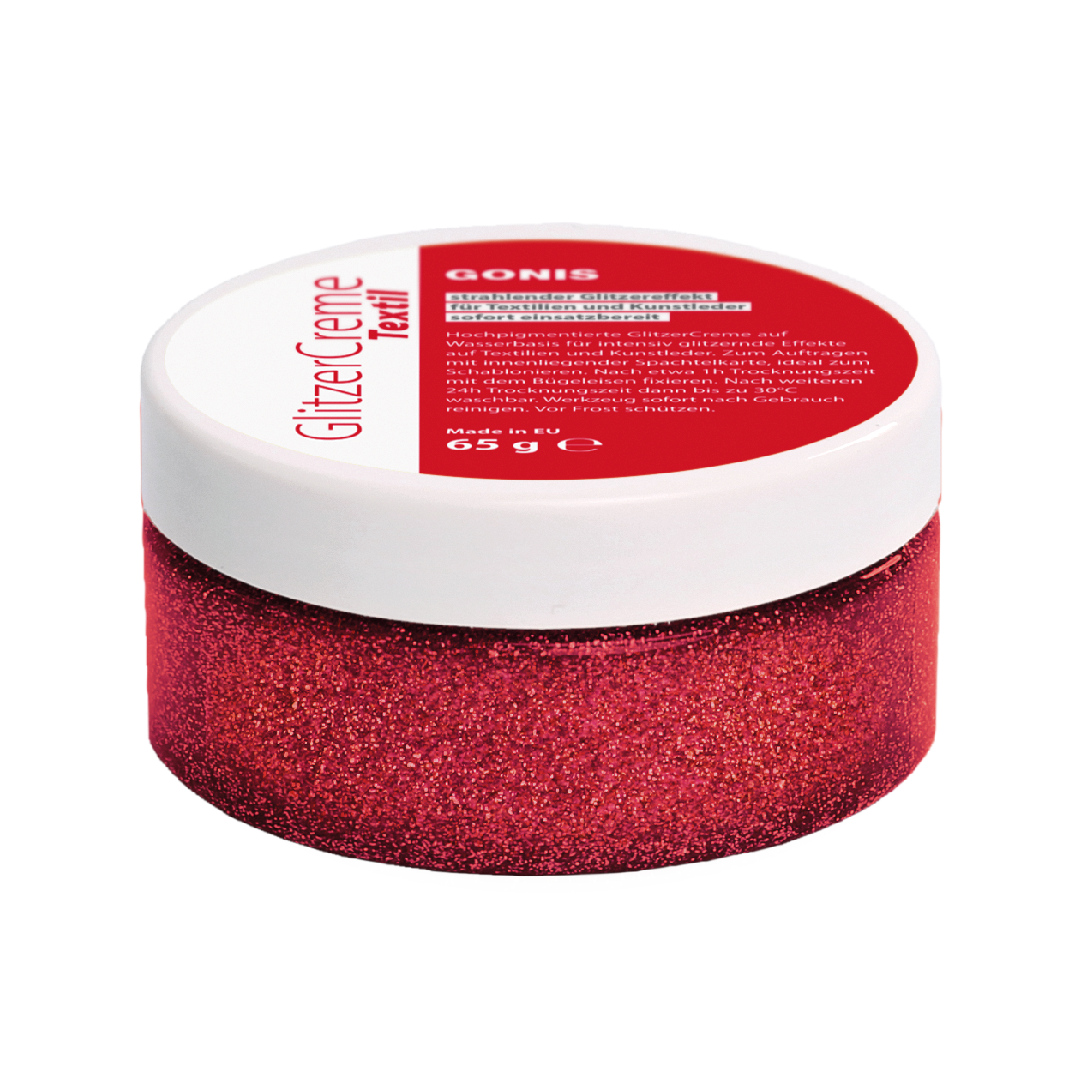GlitzerCreme Textil Rot